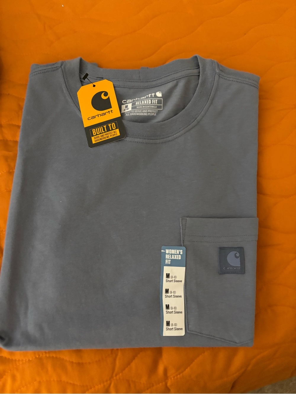 Carhartt Women's Relaxed Fit Pocket Tee in Slate Blue